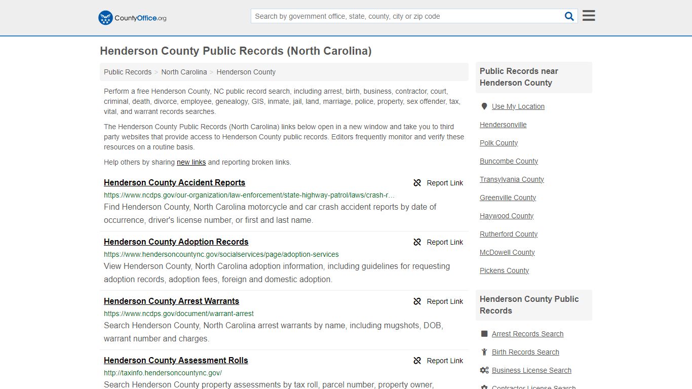 Public Records - Henderson County, NC (Business, Criminal, GIS ...